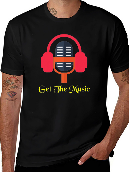 Get the Music T-Shirt - Headphones Microphone Design