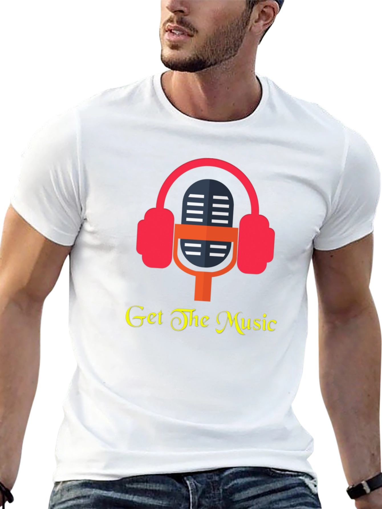 Get the Music T-Shirt - Headphones Microphone Design