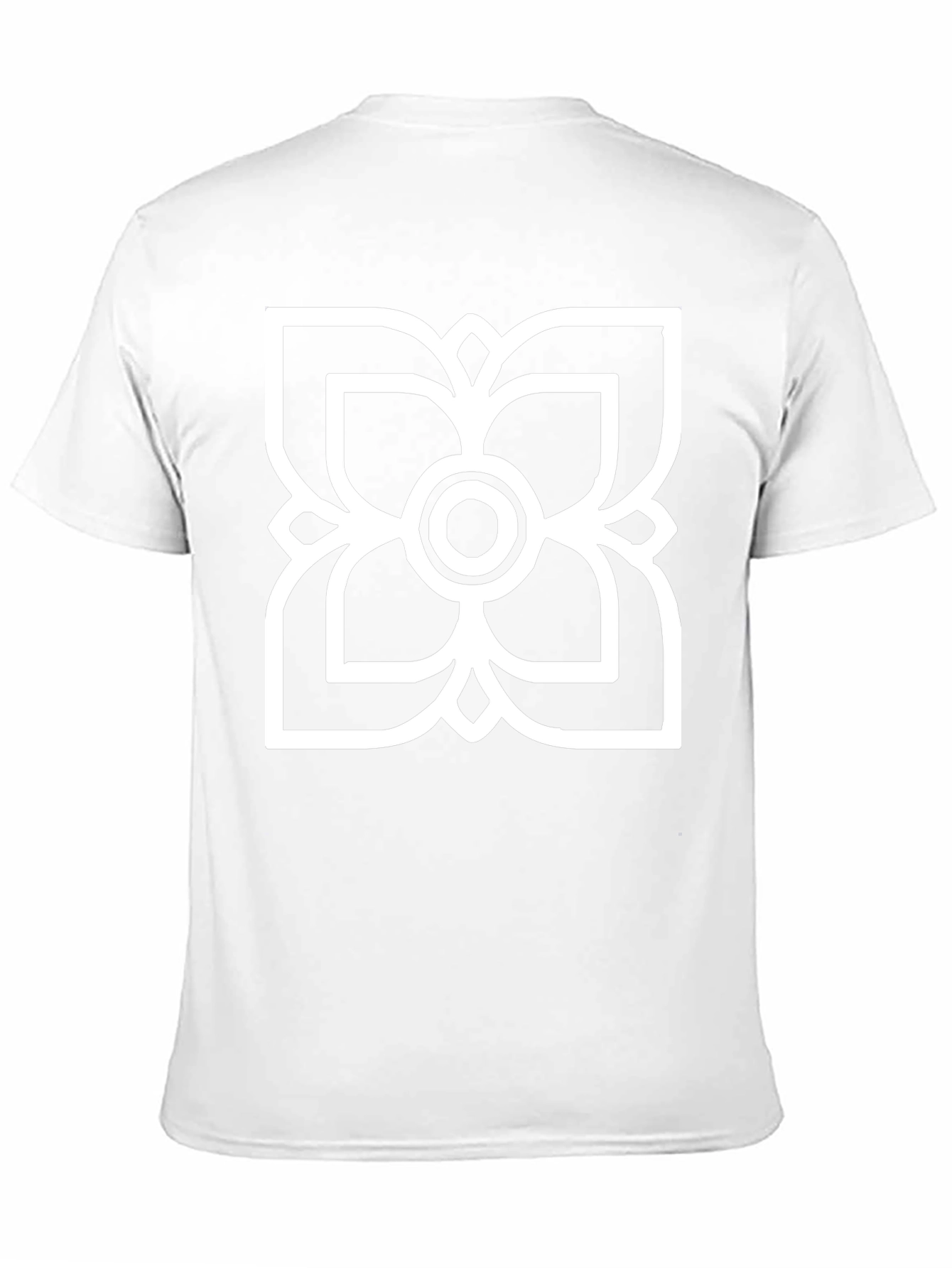 Black T-Shirt with White Floral Graphic