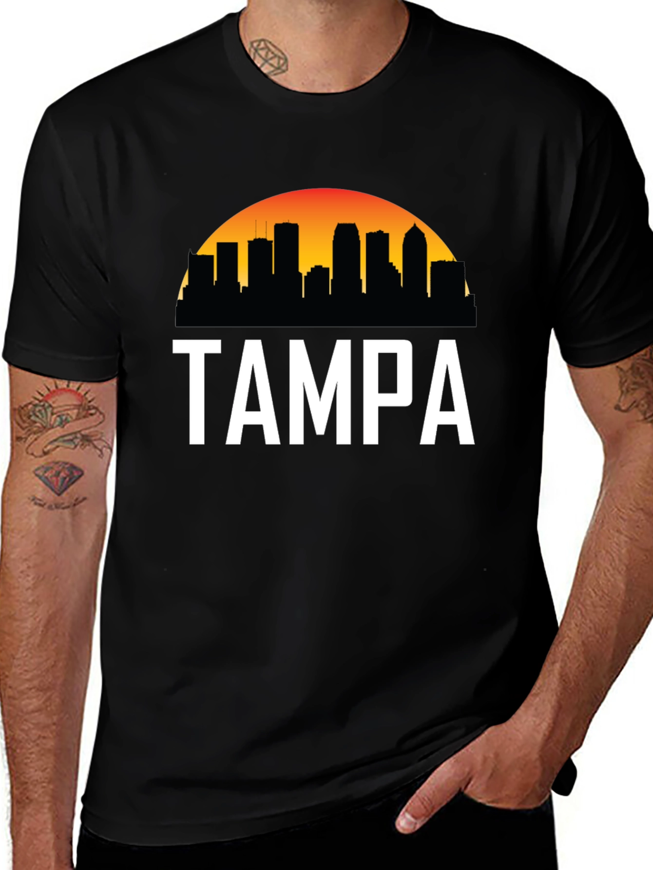 Tampa Skyline Graphic Tee - City Pride Black T-Shirt