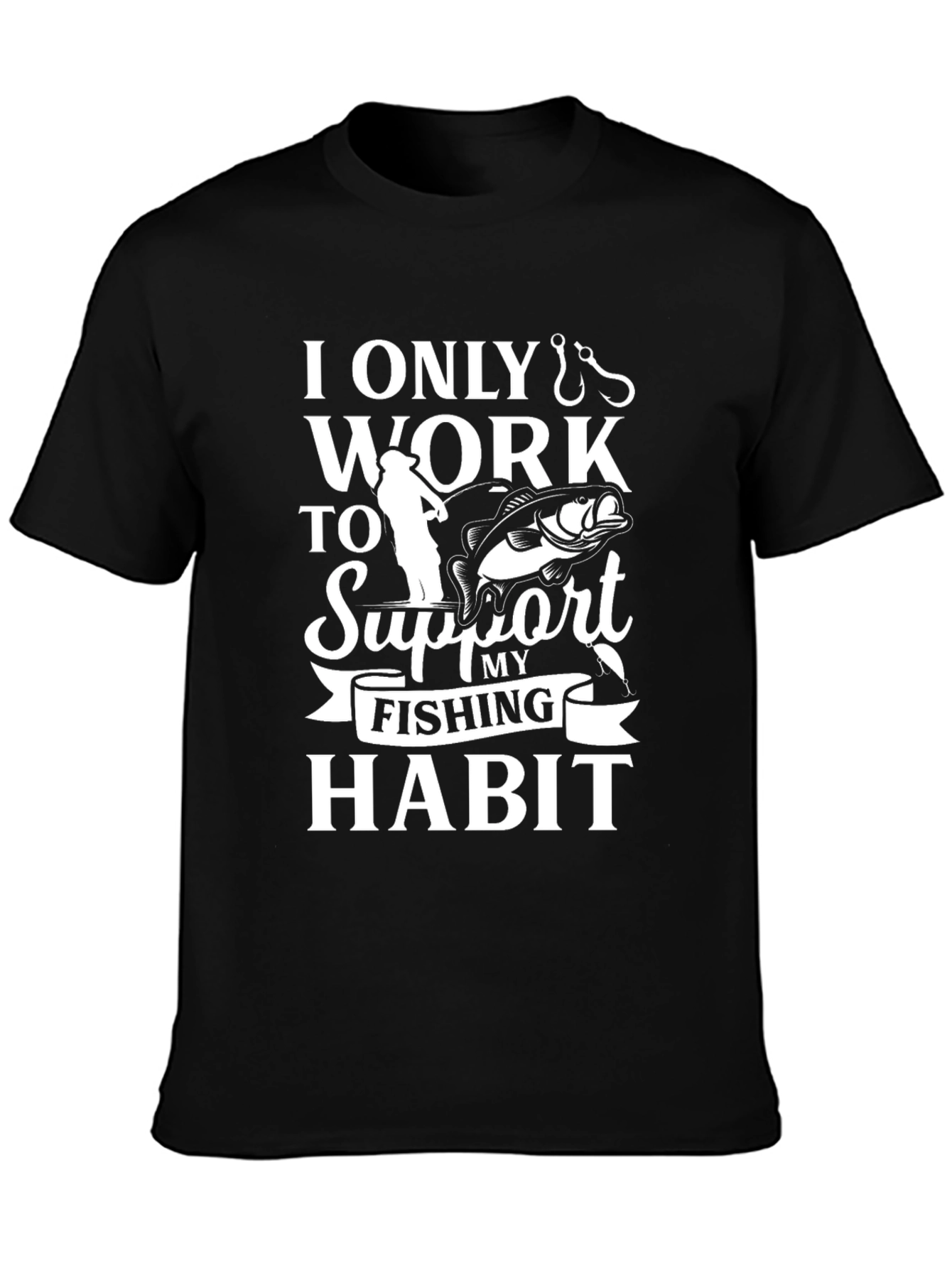 Fishing Habit Graphic Tee - Mens Black T-Shirt