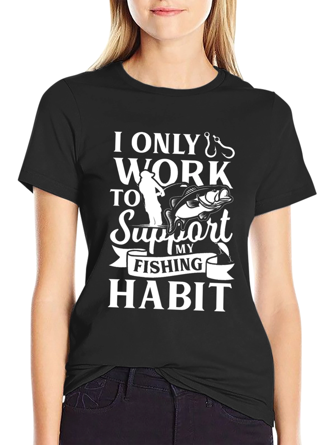 Fishing Habit Graphic Tee - Mens Black T-Shirt
