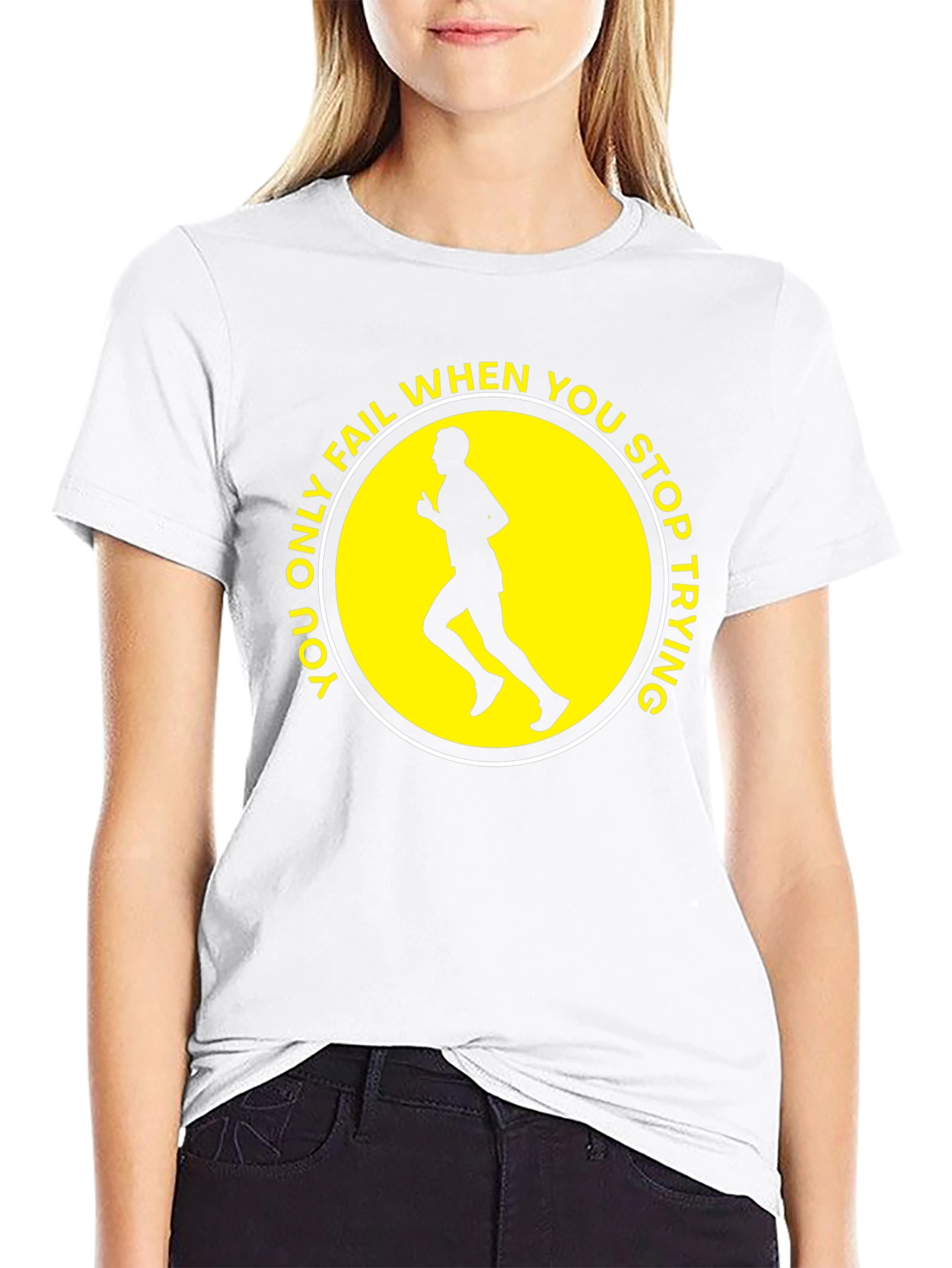 Motivational Running T-Shirt: Never Stop Trying!