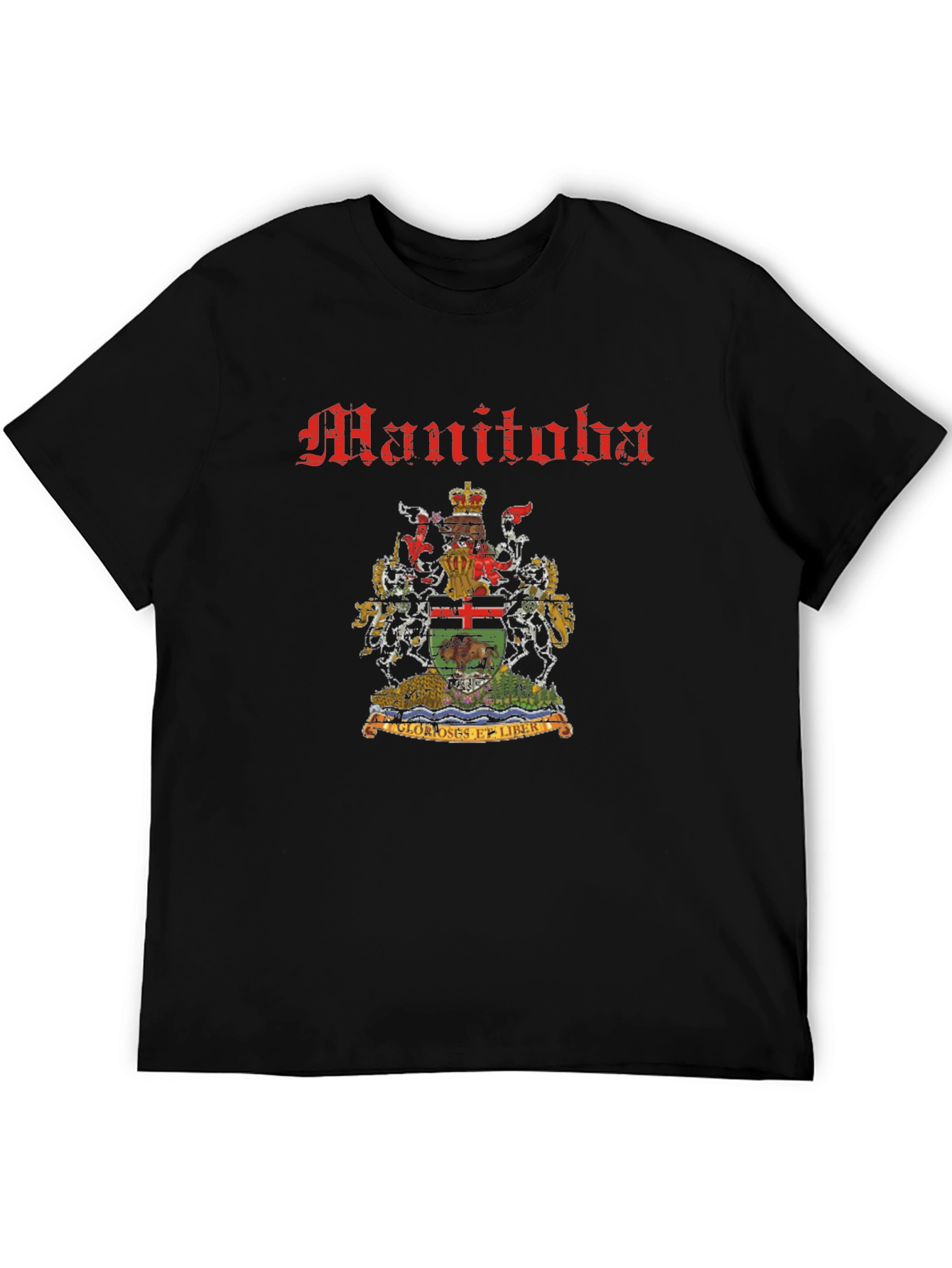 Manitoba Coat of Arms Black T-Shirt