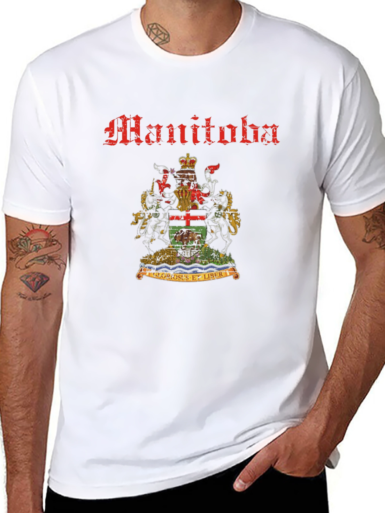 Manitoba Coat of Arms Black T-Shirt
