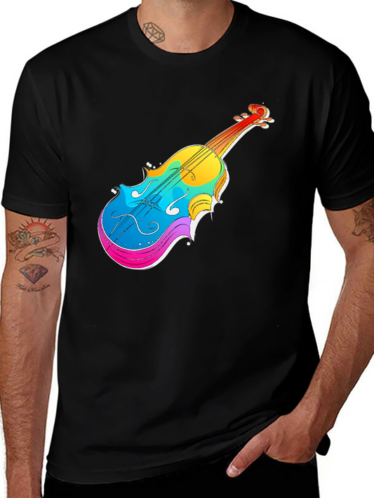 Colorful Violin Graphic Tee - Unique Music Lover Gift