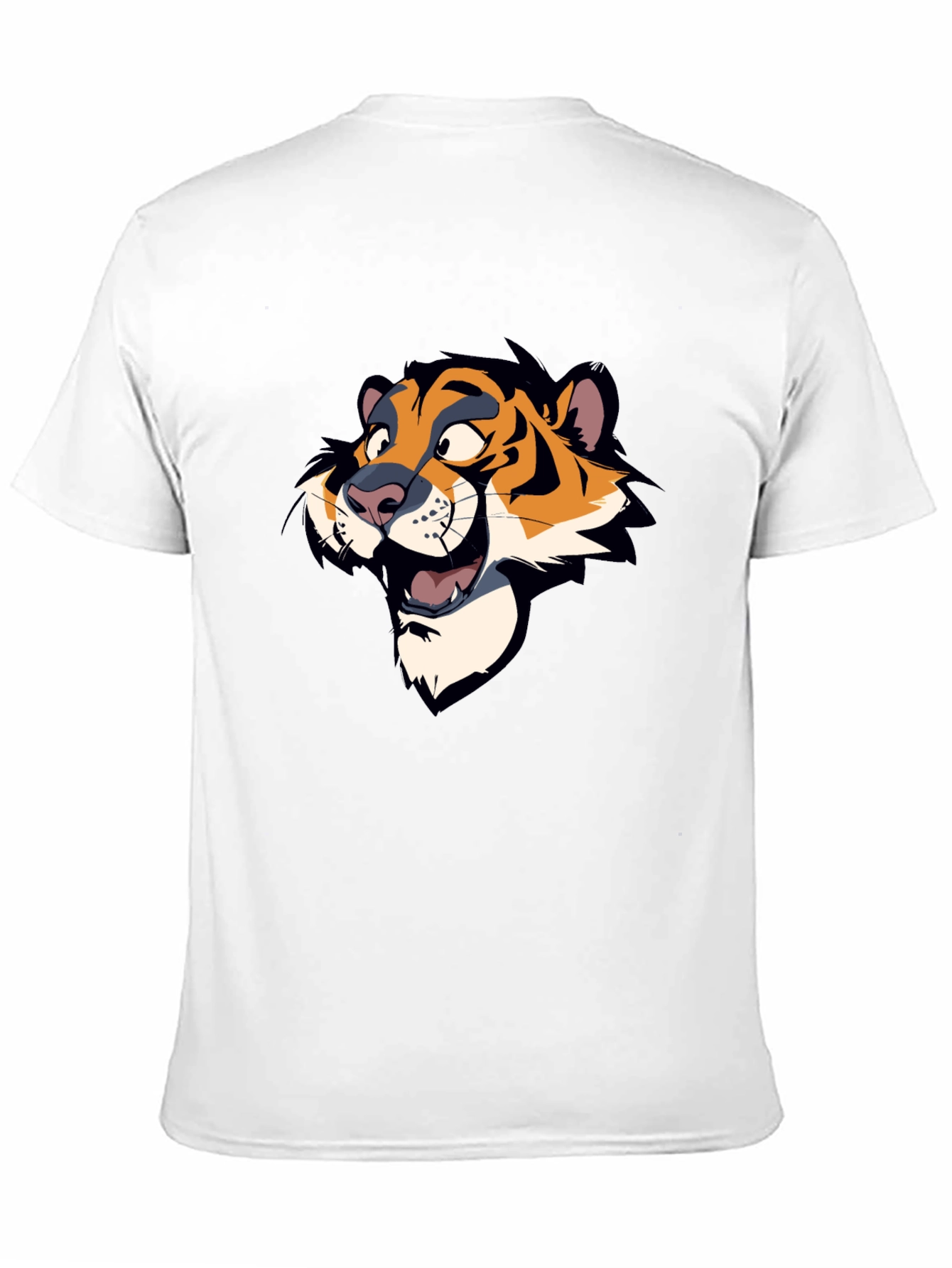 Cartoon Tiger Graphic Black T-Shirt