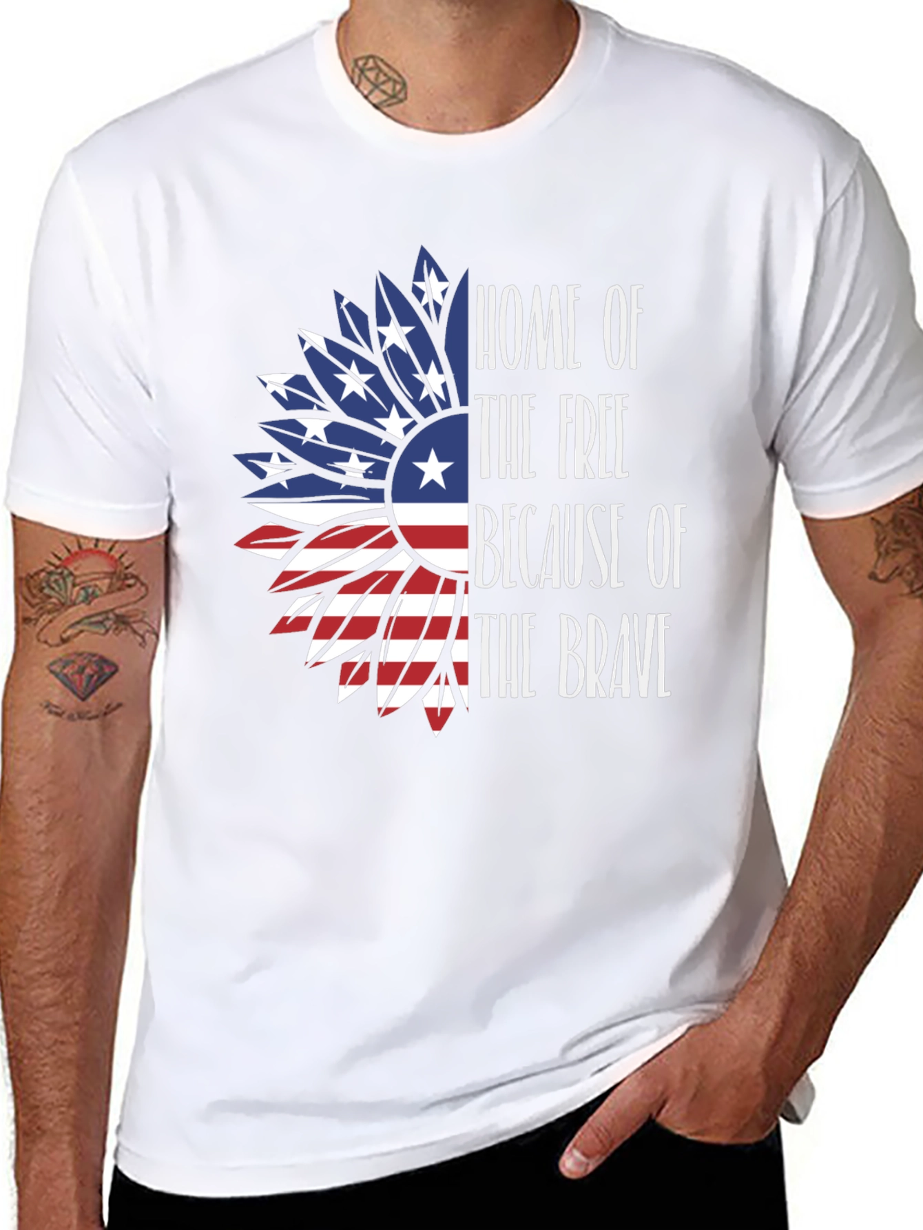 Patriotic Sunflower Graphic T-Shirt