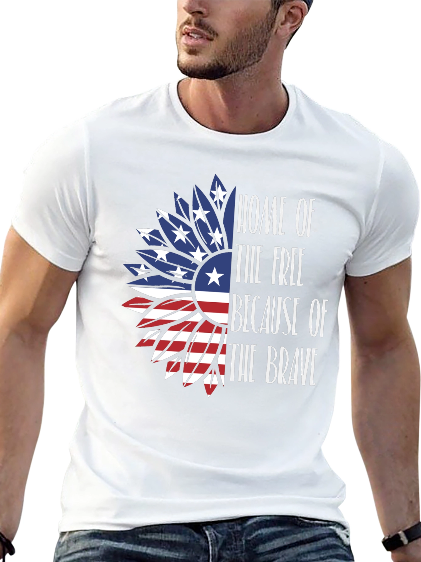 Patriotic Sunflower Graphic T-Shirt