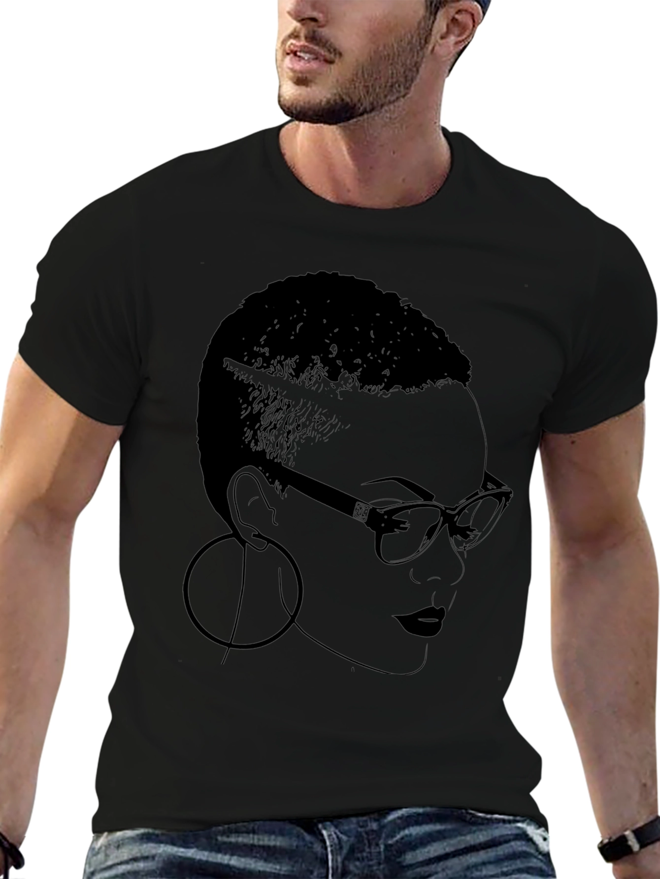 Bold Graphic Tee - Woman with Glasses