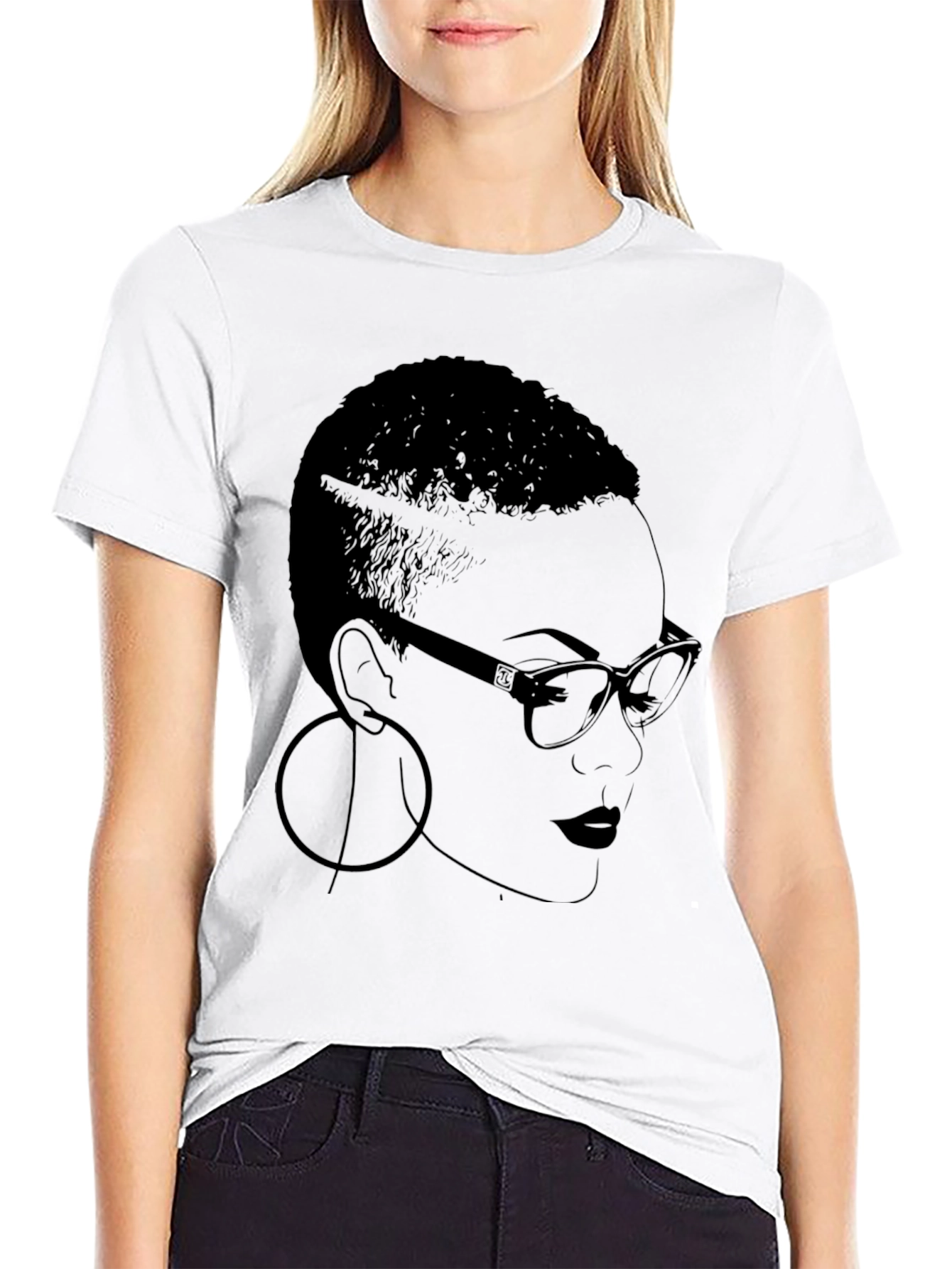 Bold Graphic Tee - Woman with Glasses