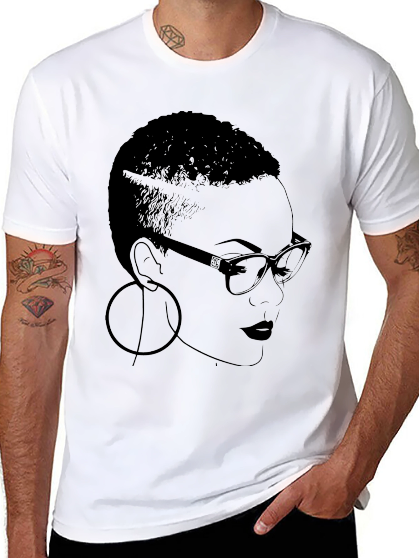 Bold Graphic Tee - Woman with Glasses