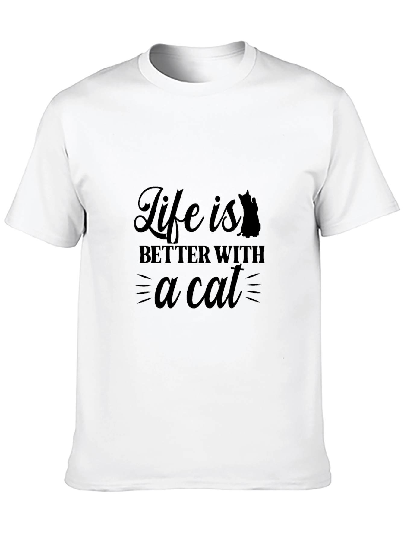 Life is Better With a Cat Black T-Shirt