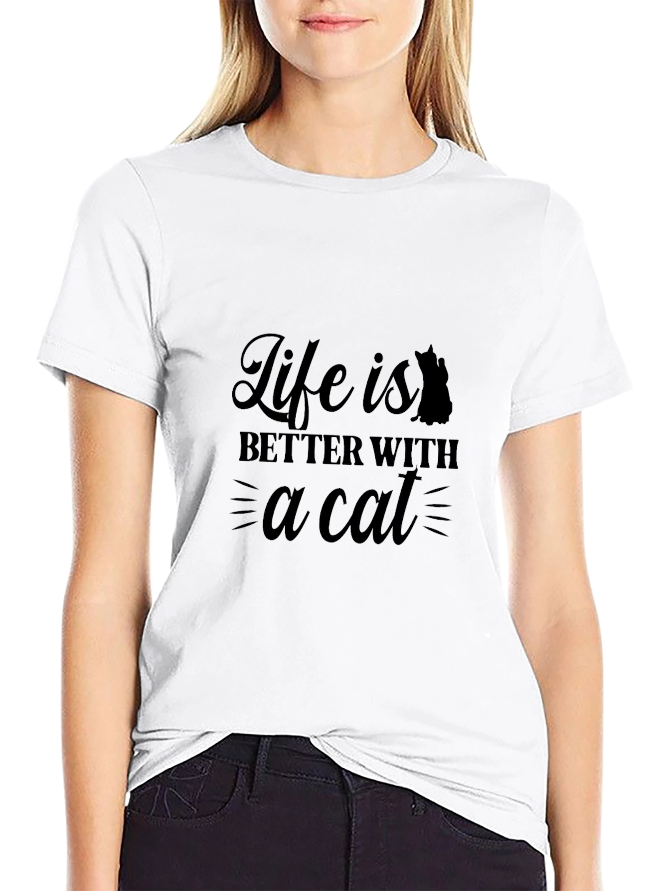 Life is Better With a Cat Black T-Shirt