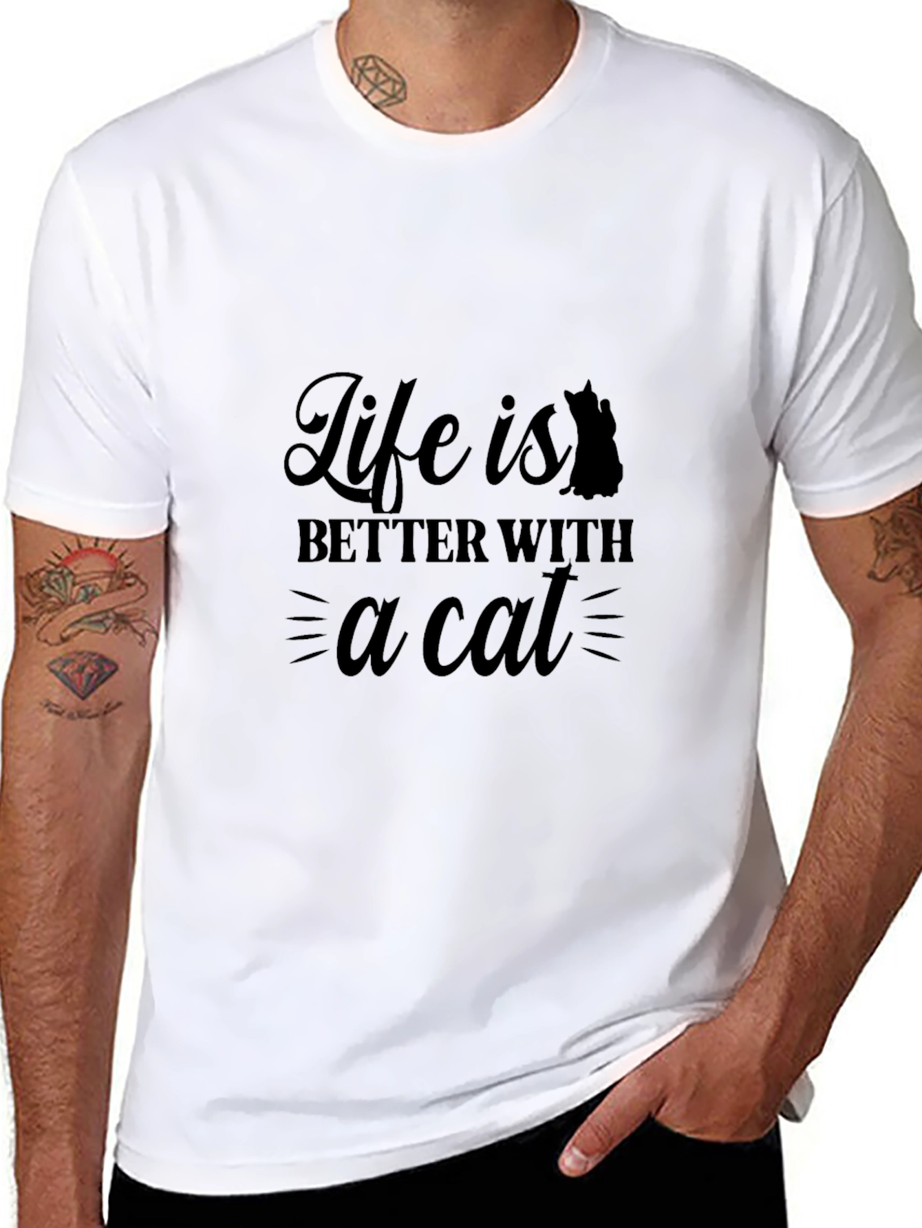 Life is Better With a Cat Black T-Shirt