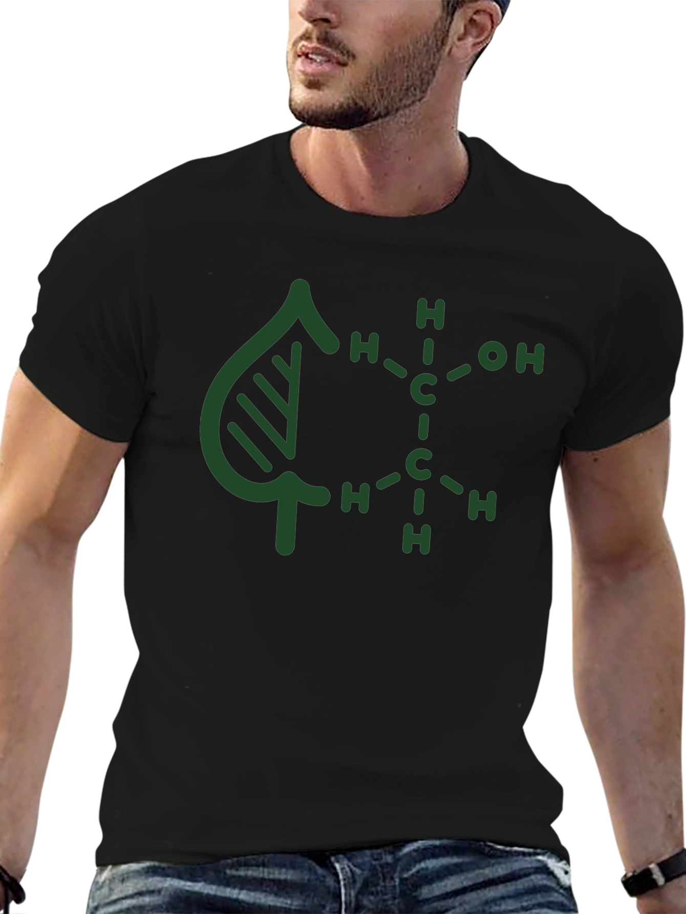 Nature Molecule Graphic Tee - Black Cotton Blend