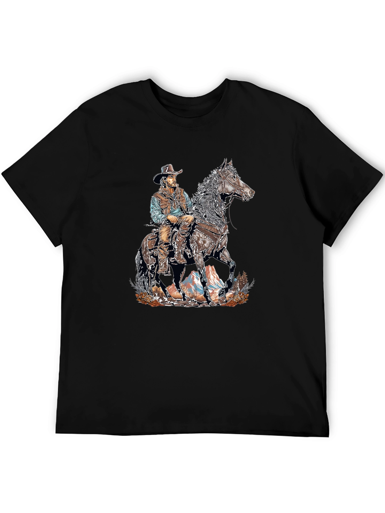 Cowboy on Horseback Graphic T-Shirt