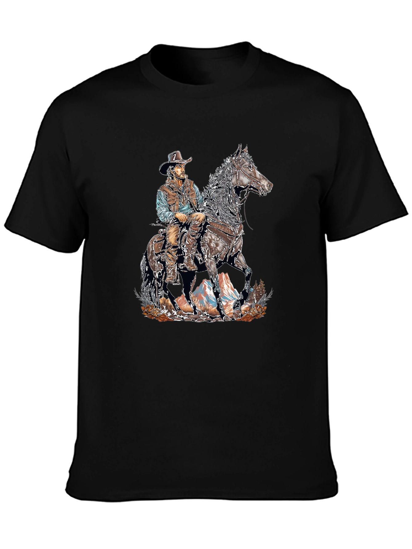 Cowboy on Horseback Graphic T-Shirt