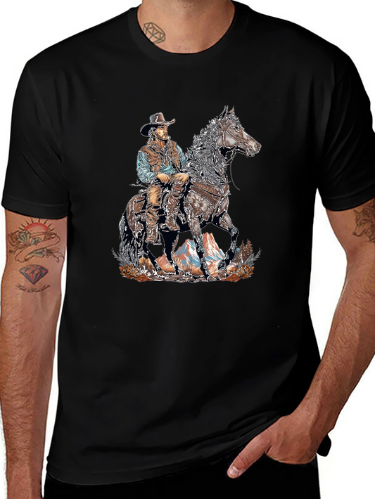 Cowboy on Horseback Graphic T-Shirt