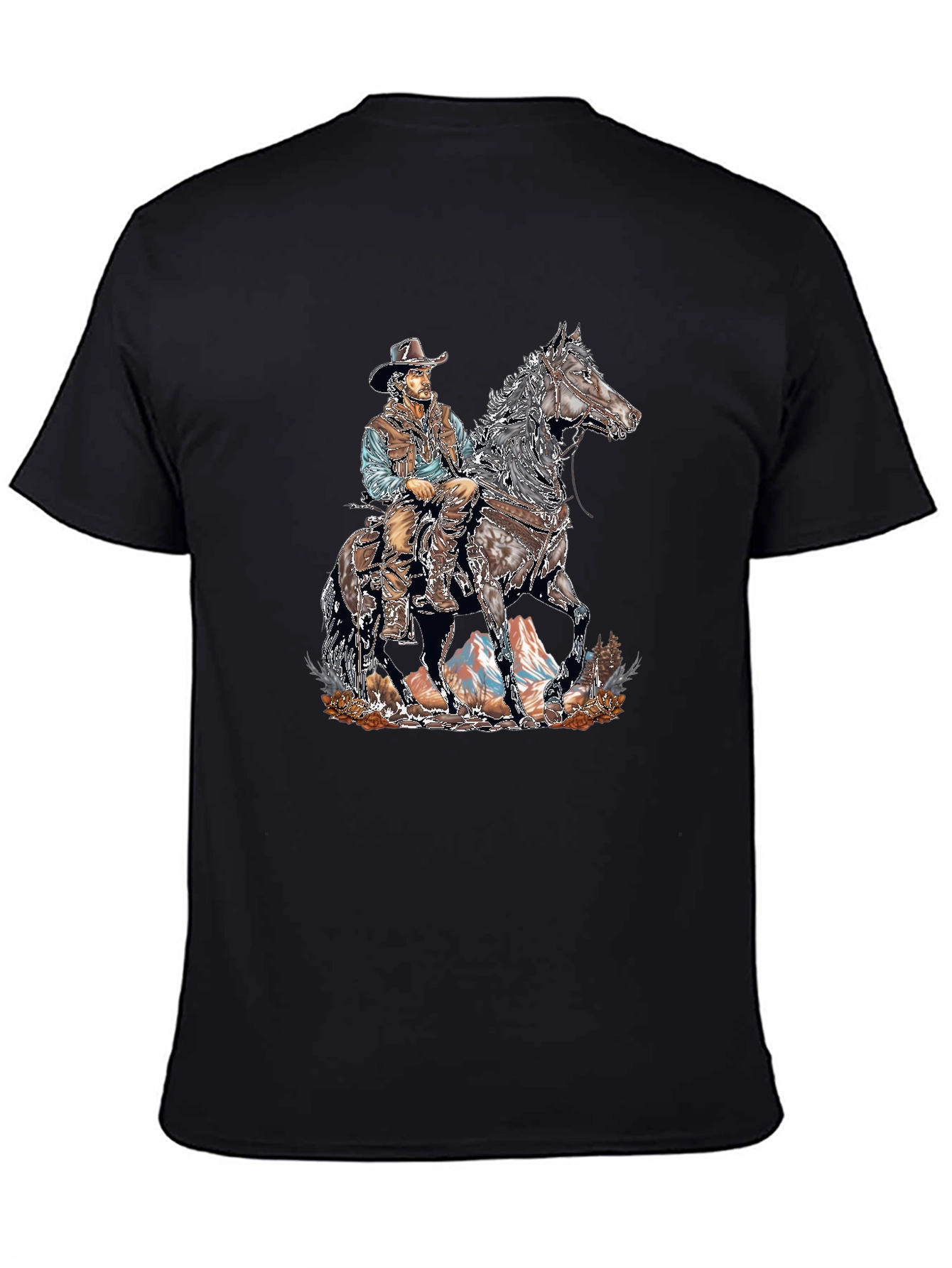 Cowboy on Horseback Graphic T-Shirt