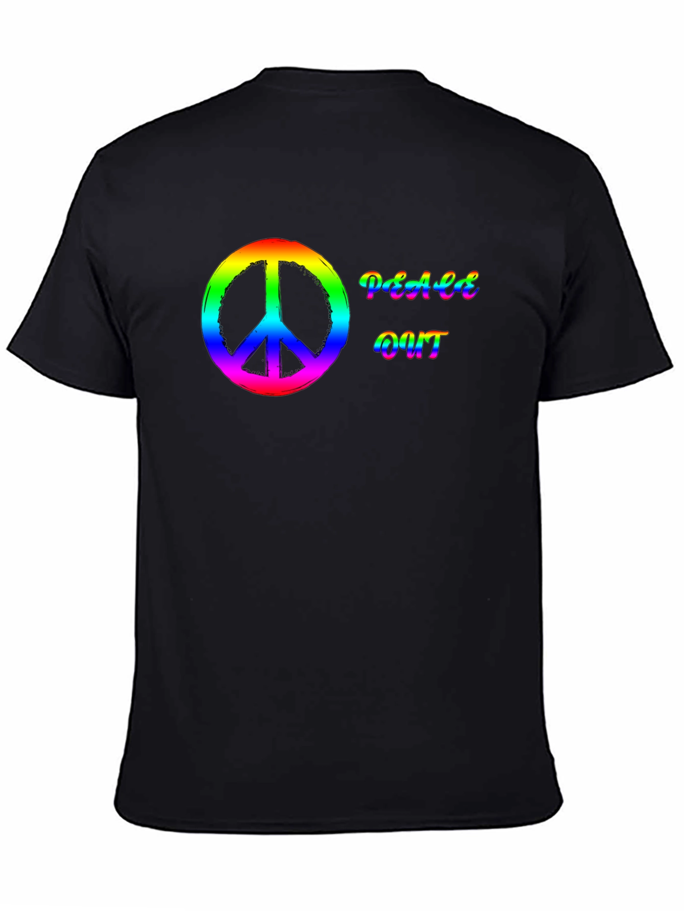 Peace Out Rainbow T-Shirt - Black