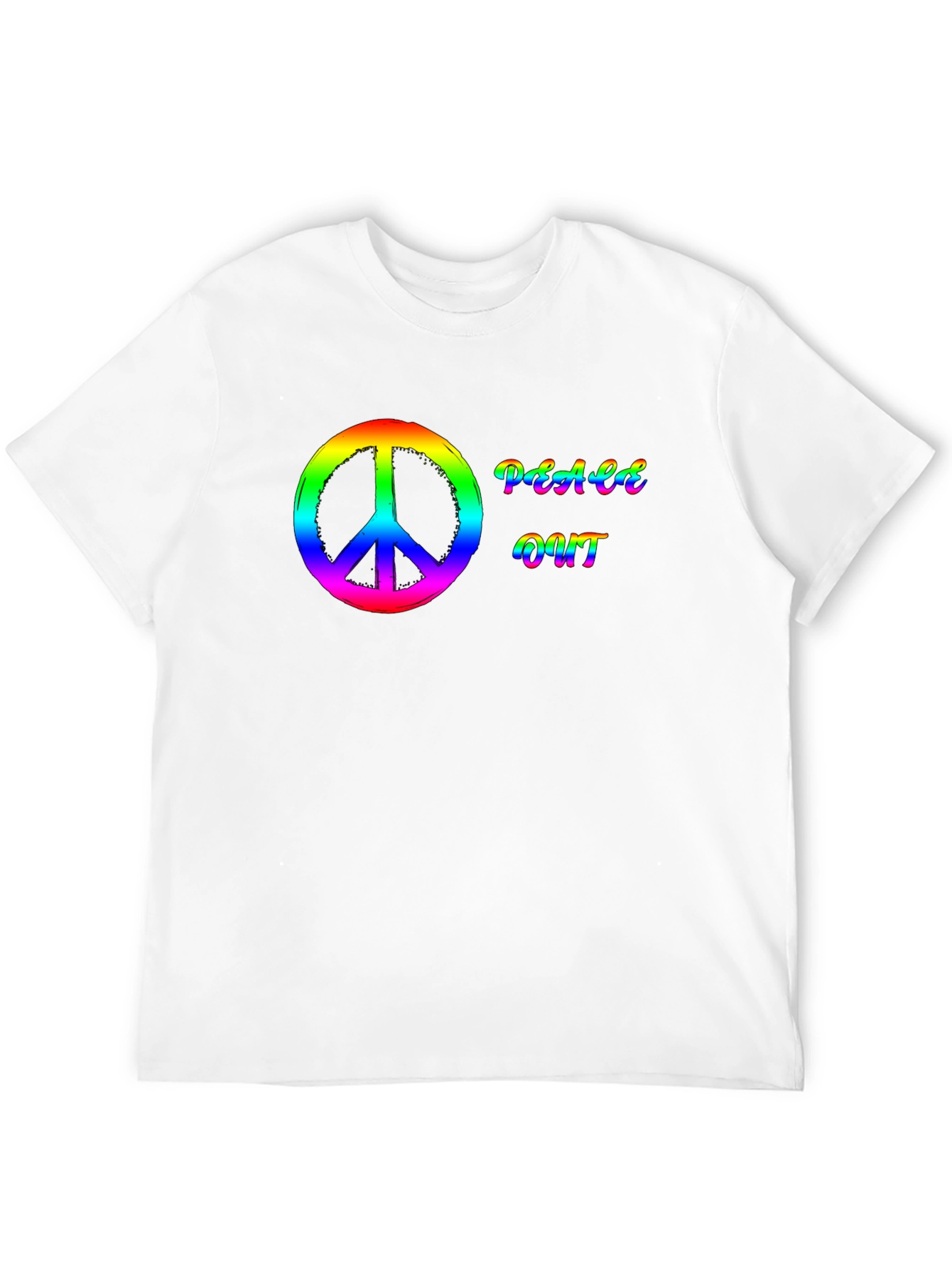 Peace Out Rainbow T-Shirt - Black