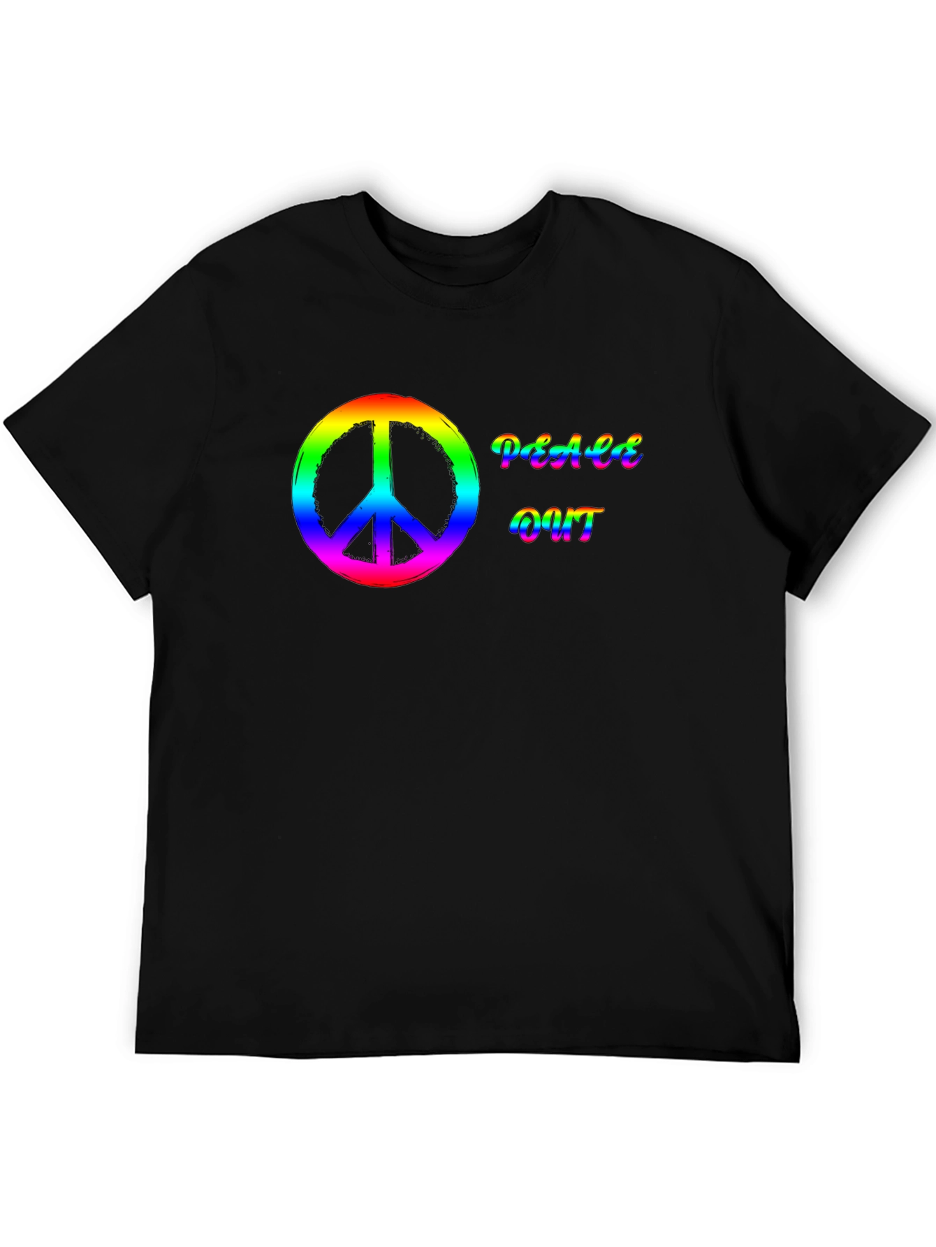 Peace Out Rainbow T-Shirt - Black