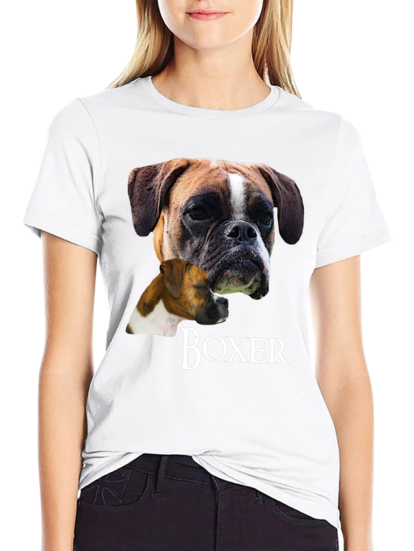 Boxer Dog Graphic T-Shirt - Unisex Black Tee