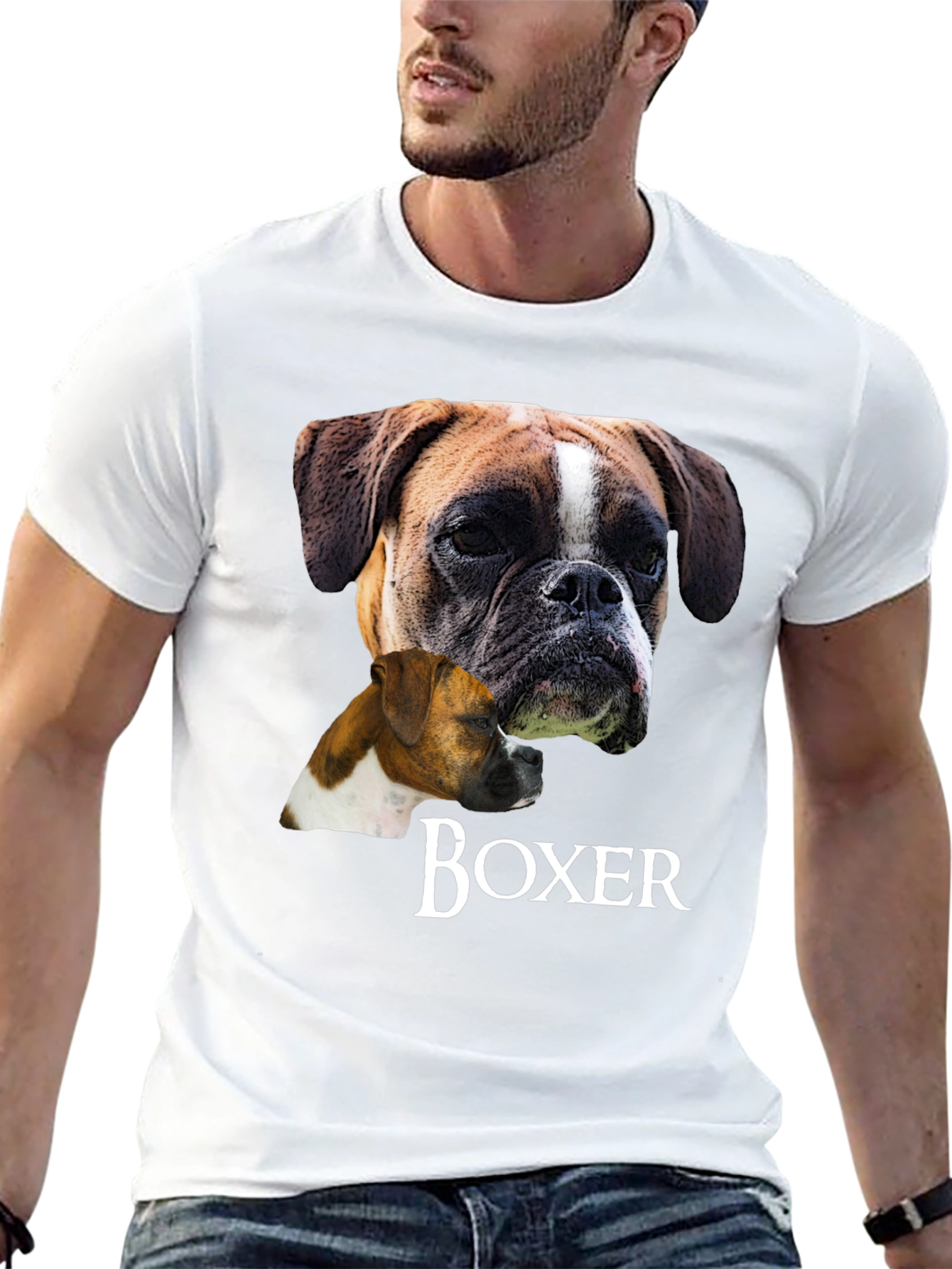 Boxer Dog Graphic T-Shirt - Unisex Black Tee