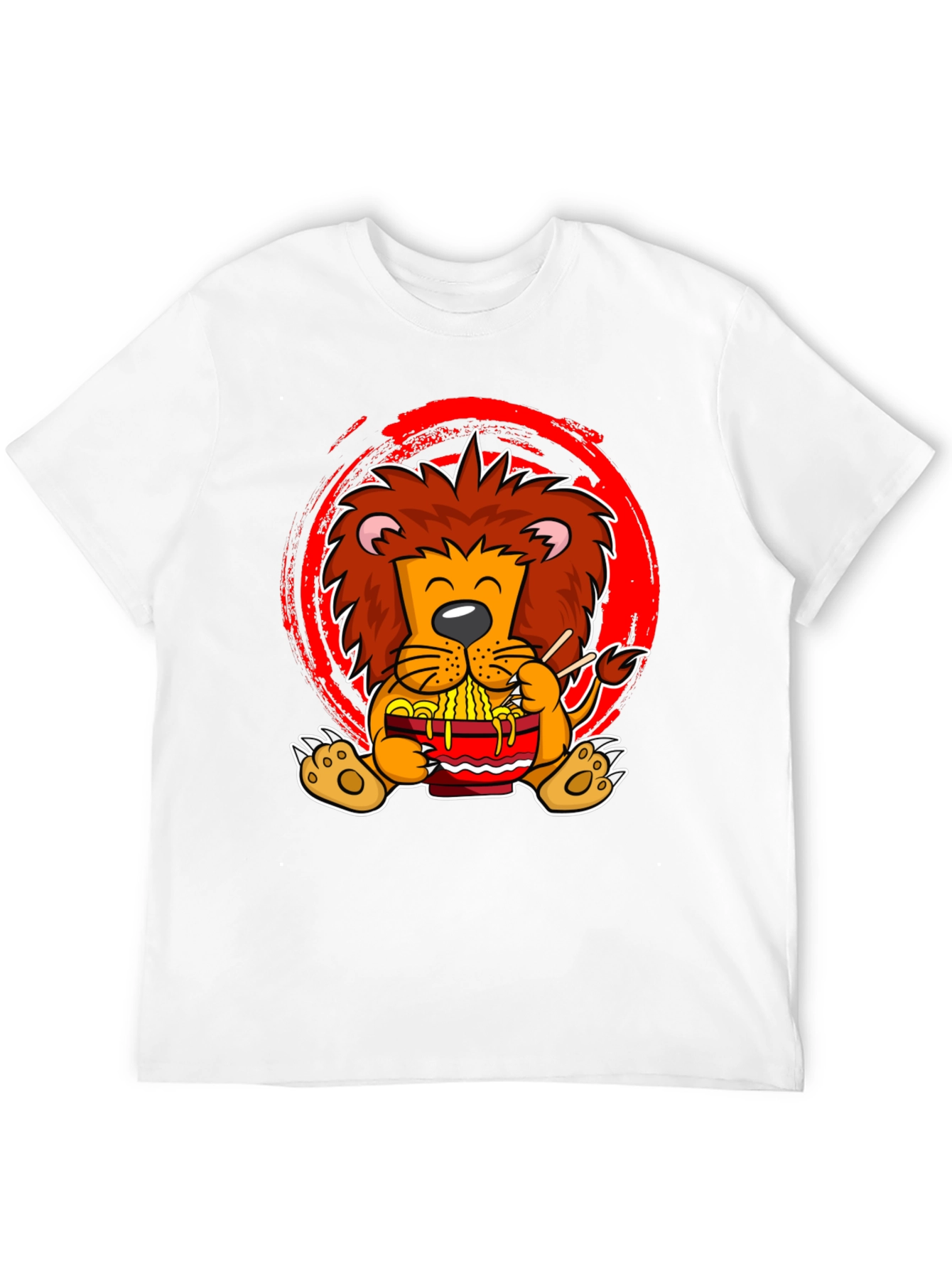 Lion Ramen T-Shirt - Cute Cartoon Graphic Tee