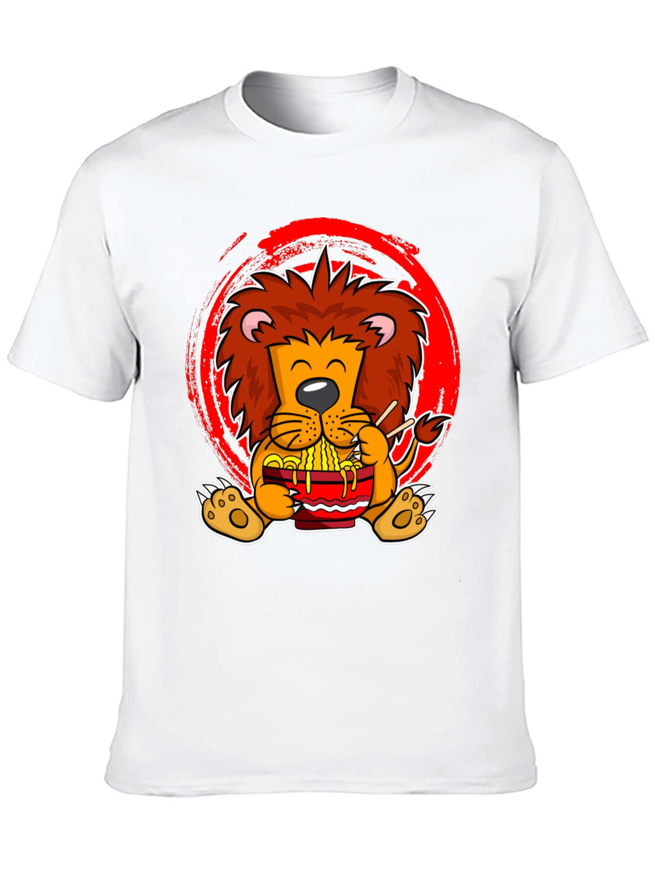 Lion Ramen T-Shirt - Cute Cartoon Graphic Tee