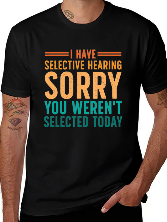Selective Hearing Funny T-Shirt - Black