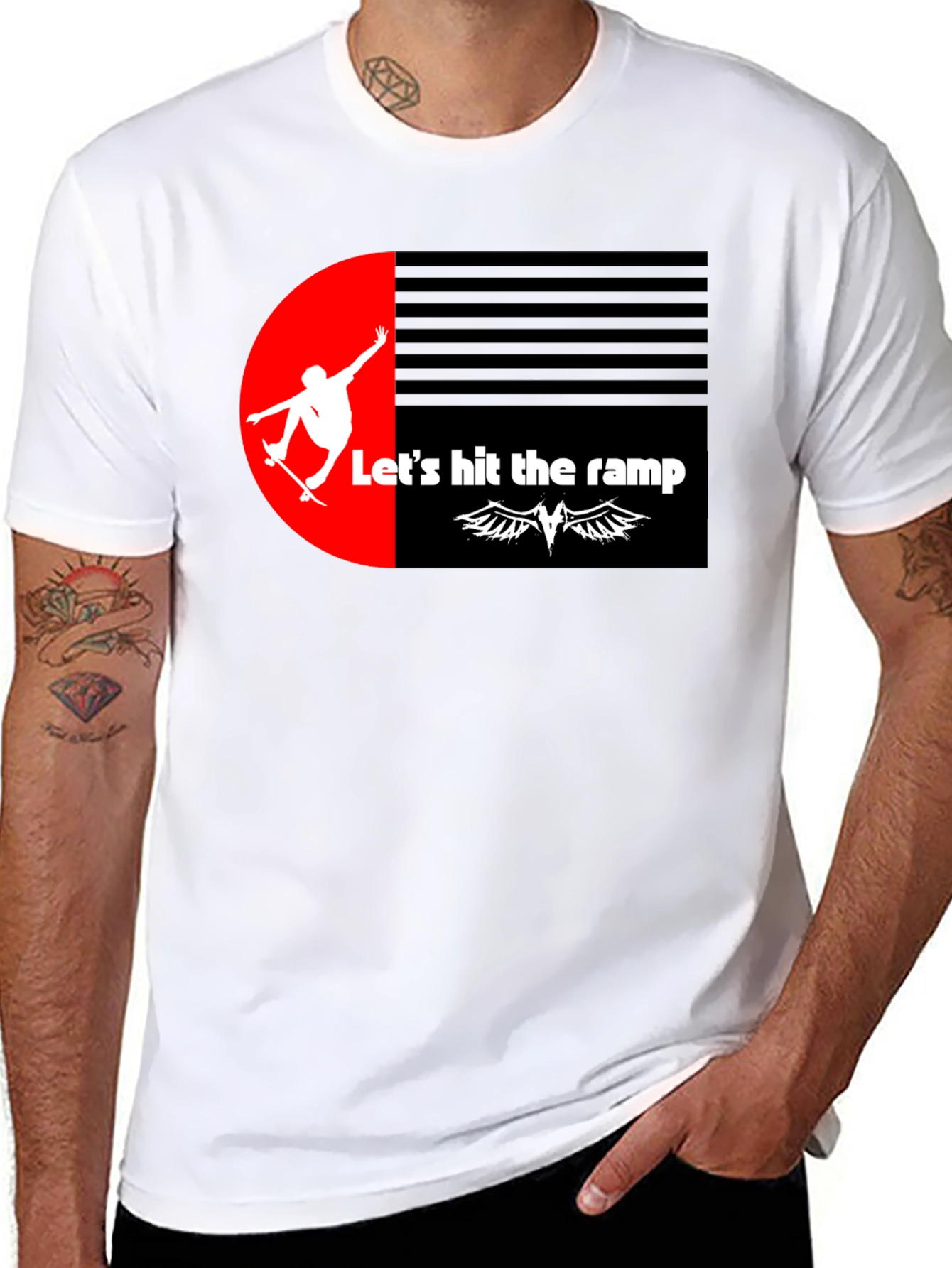 Skateboarding Graphic Tee - Lets Hit the Ramp!