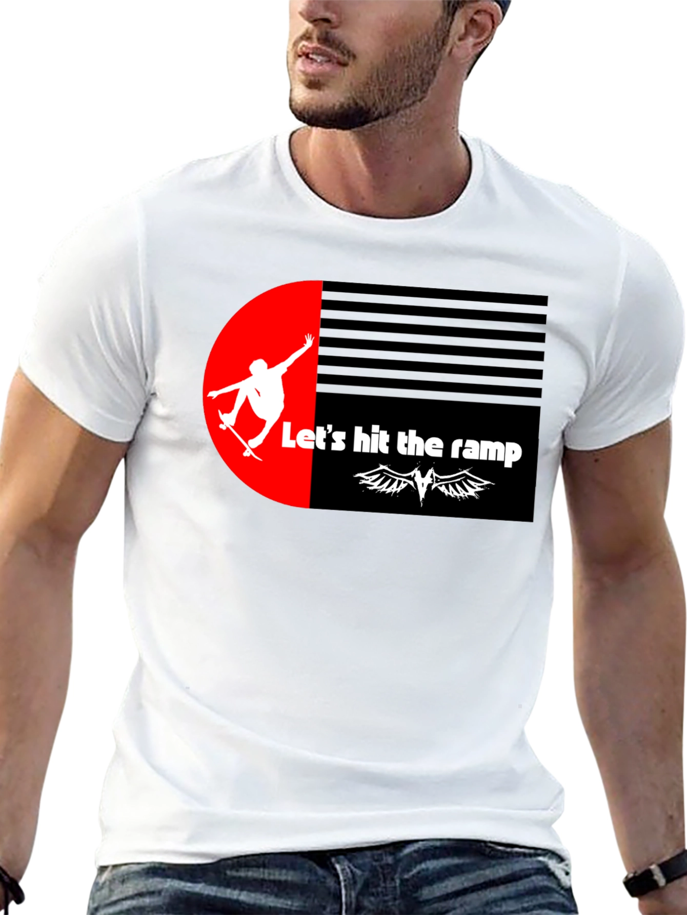 Skateboarding Graphic Tee - Lets Hit the Ramp!