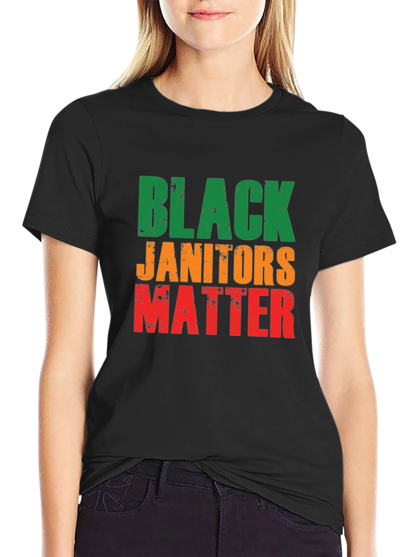 Black Janitors Matter Graphic T-Shirt