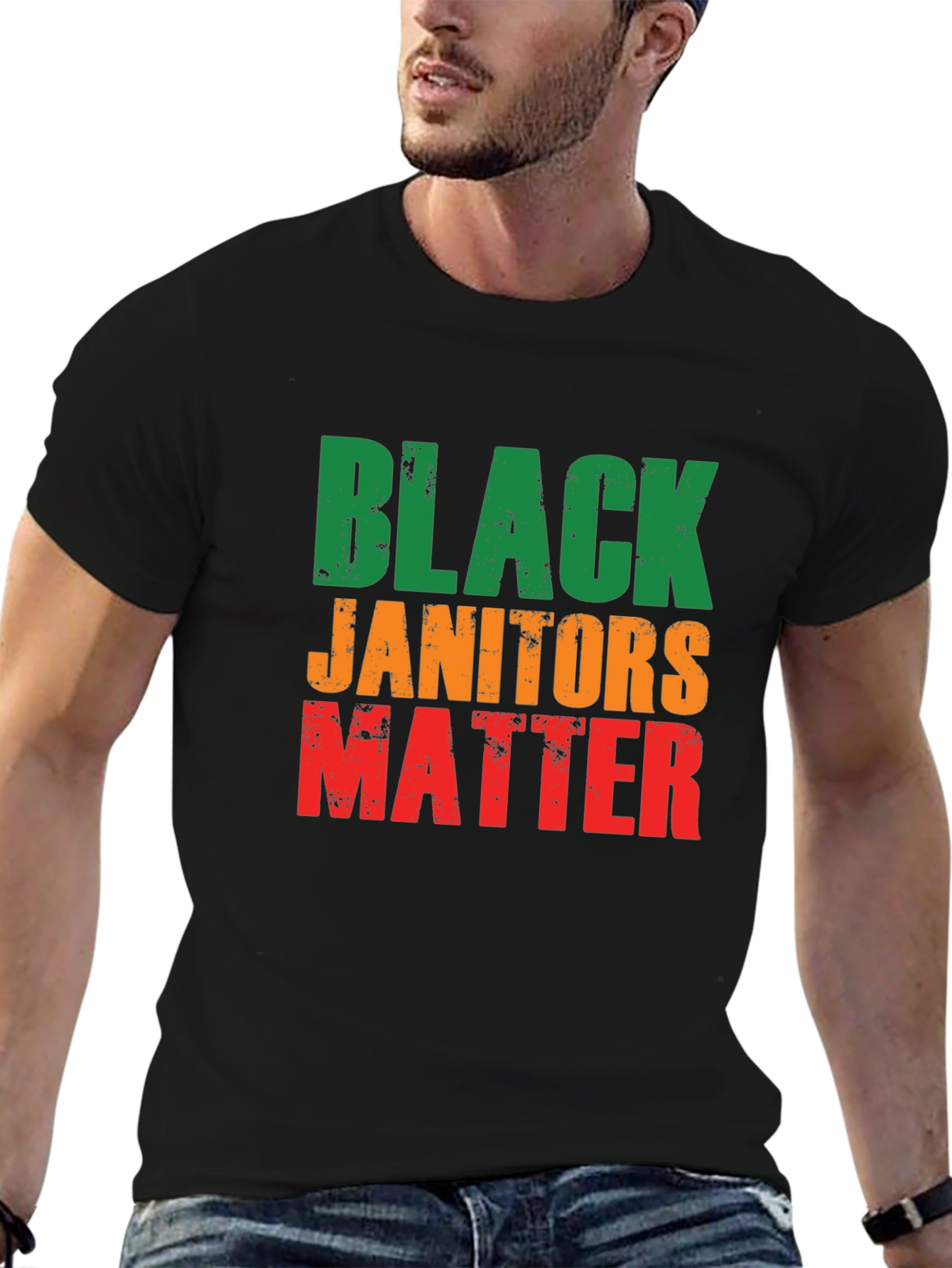Black Janitors Matter Graphic T-Shirt