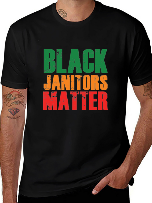 Black Janitors Matter Graphic T-Shirt