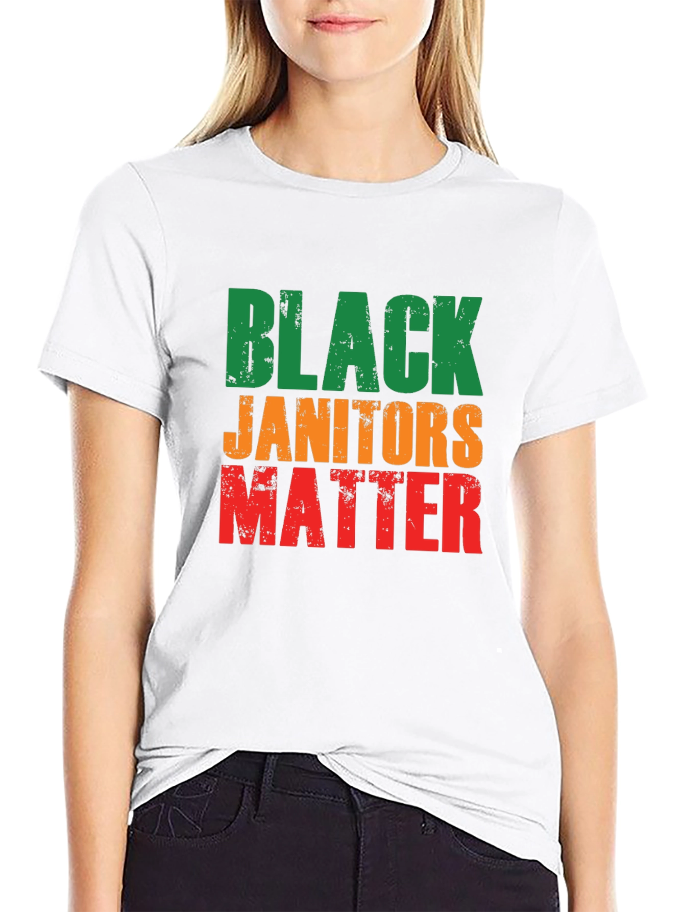 Black Janitors Matter Graphic T-Shirt