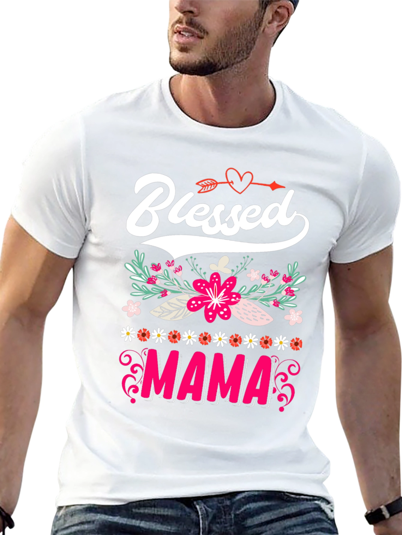 Blessed Mama Floral Graphic T-Shirt