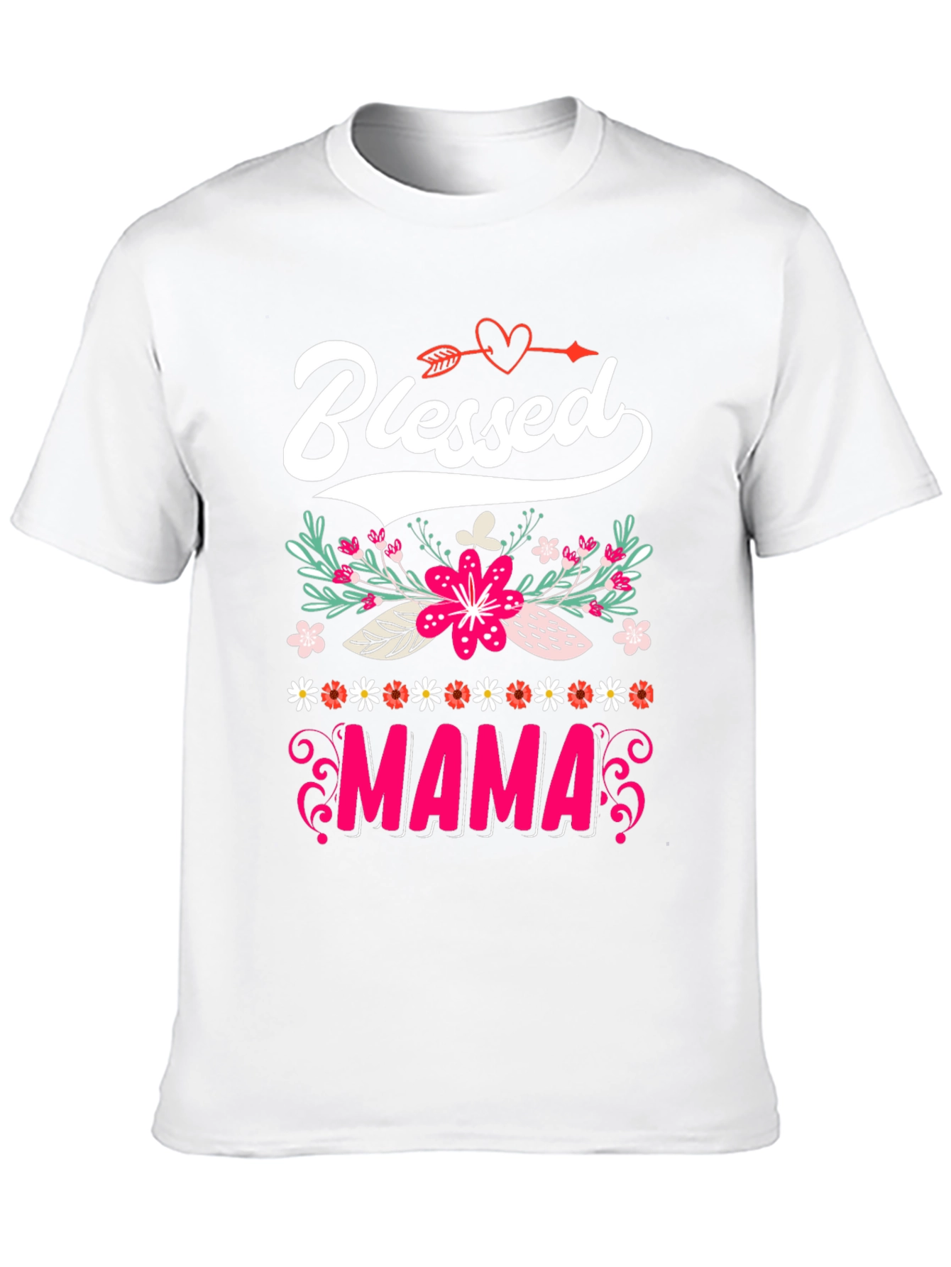 Blessed Mama Floral Graphic T-Shirt