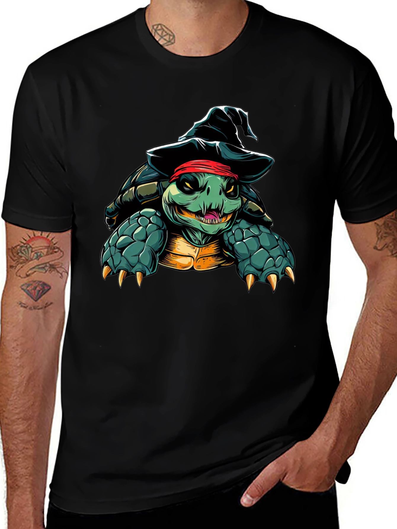 Pirate Turtle Black T-Shirt