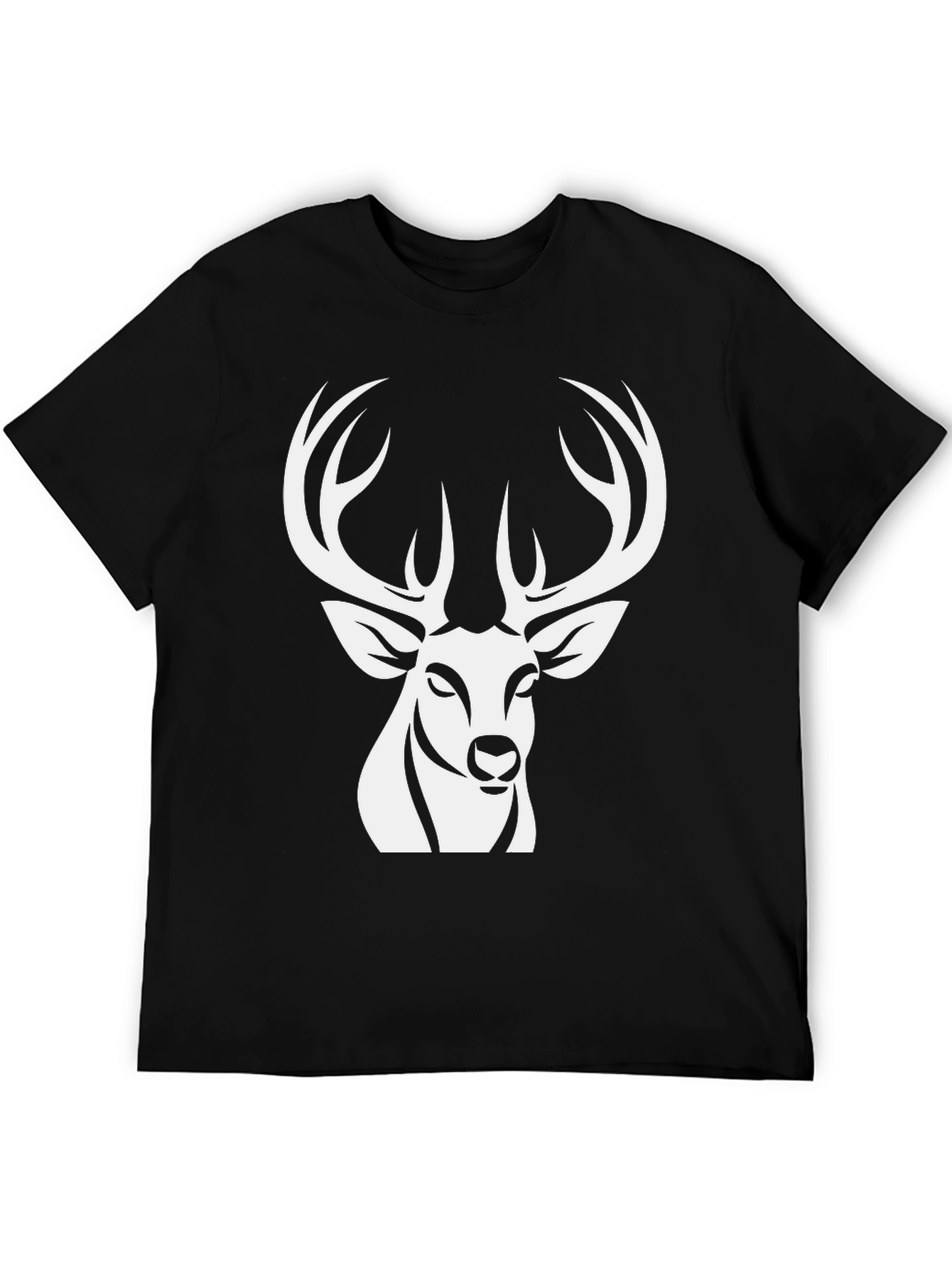 Deer Graphic Tee - Stylish Black Cotton Shirt