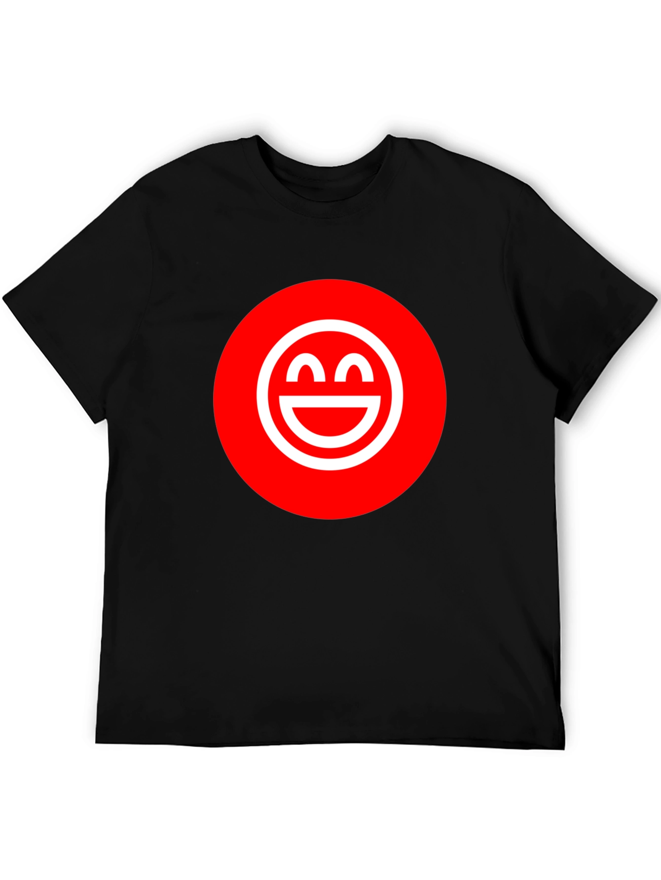 Smiley Face Graphic Tee - Red & White