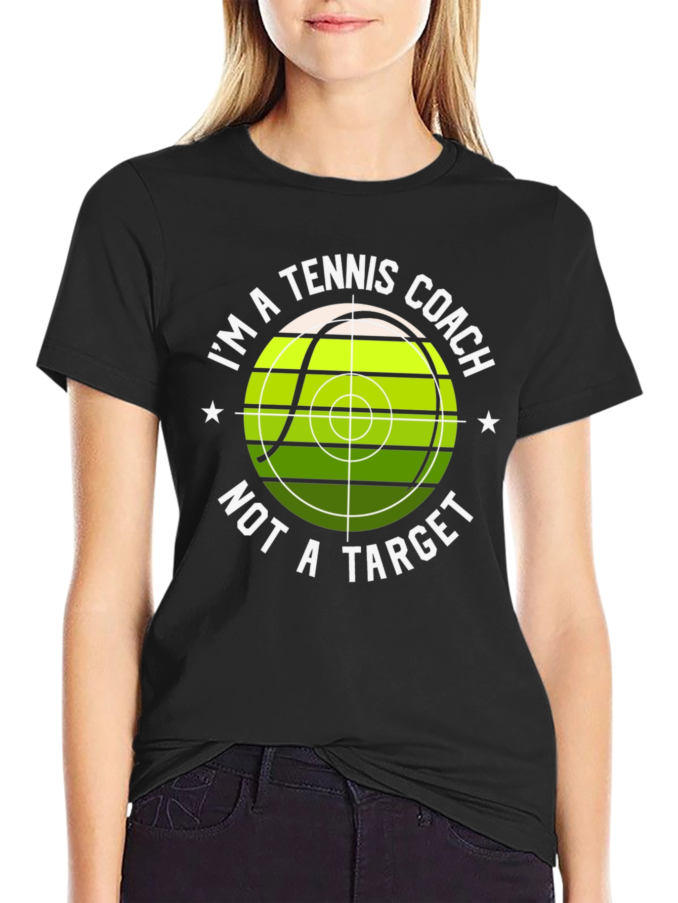 Tennis Coach Novelty Graphic Tee - Not A Target!