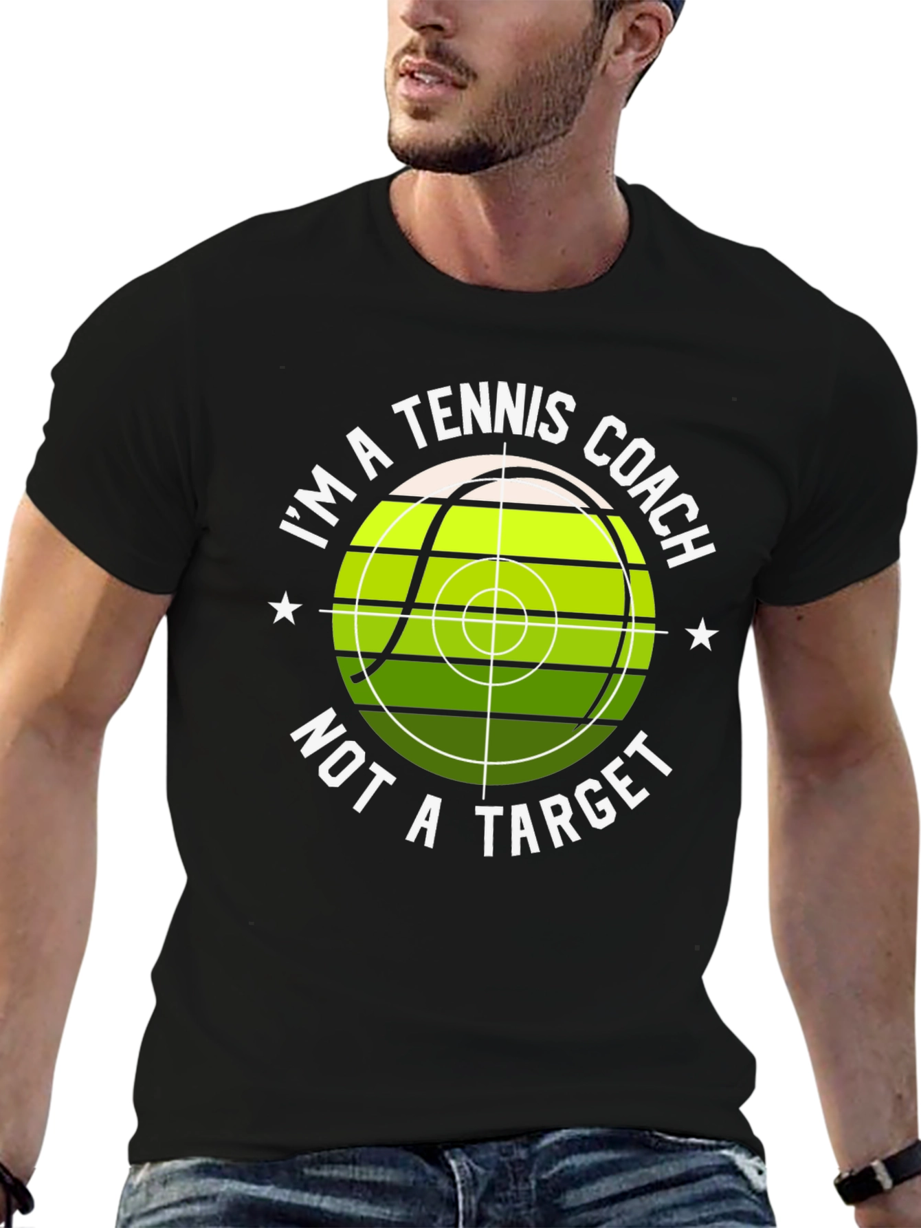 Tennis Coach Novelty Graphic Tee - Not A Target!