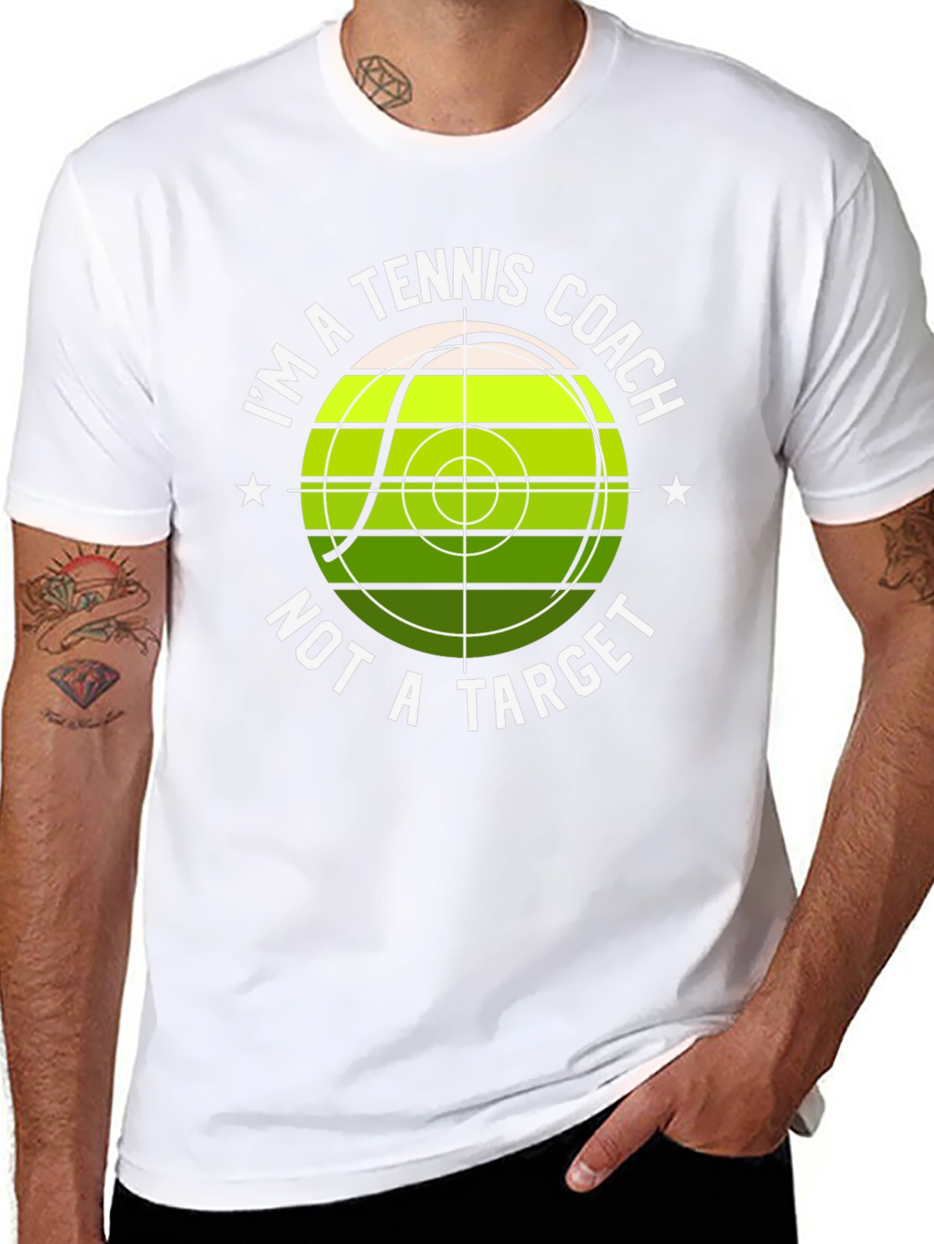 Tennis Coach Novelty Graphic Tee - Not A Target!