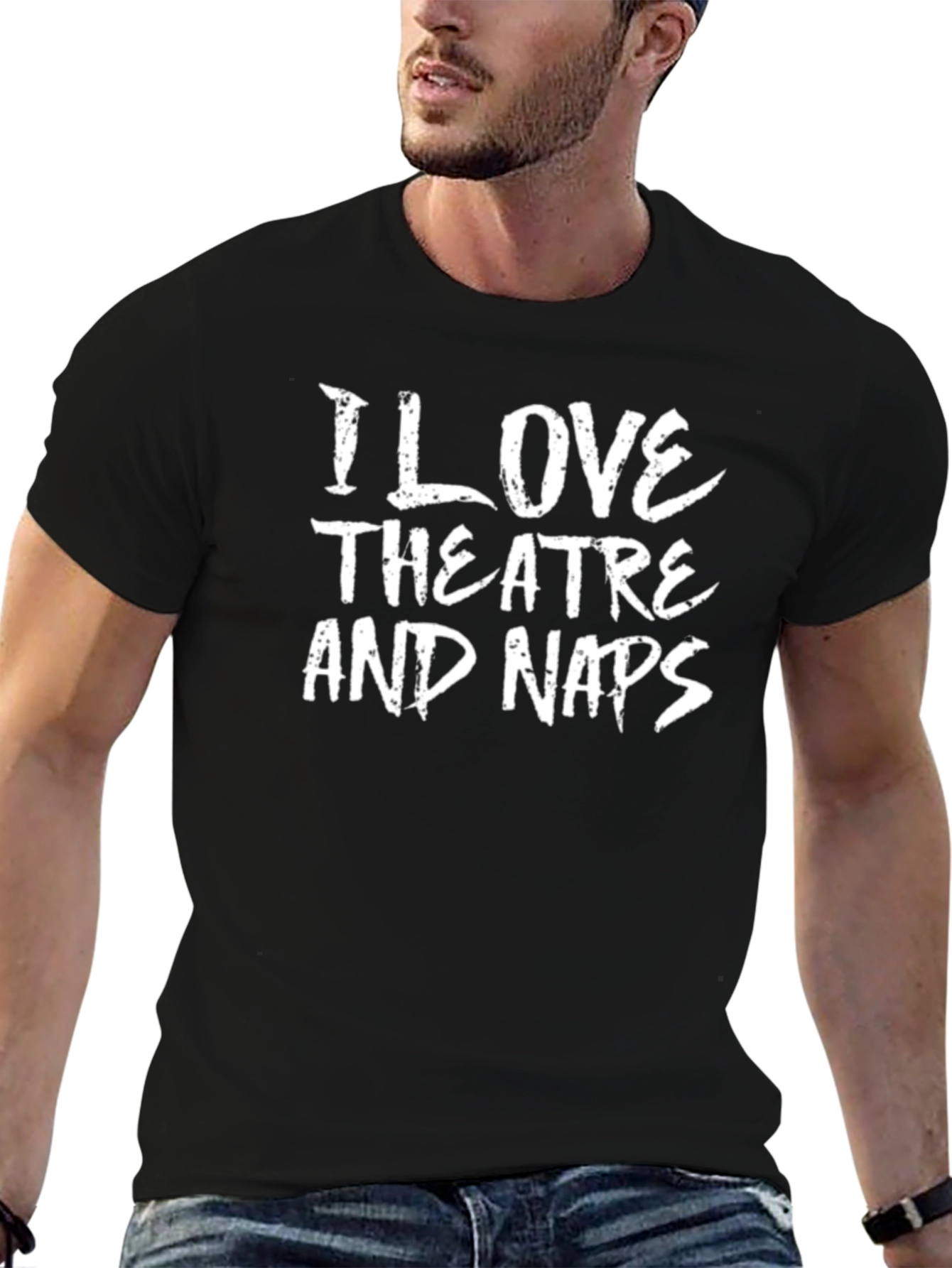 I Love Theatre and Naps Black T-Shirt