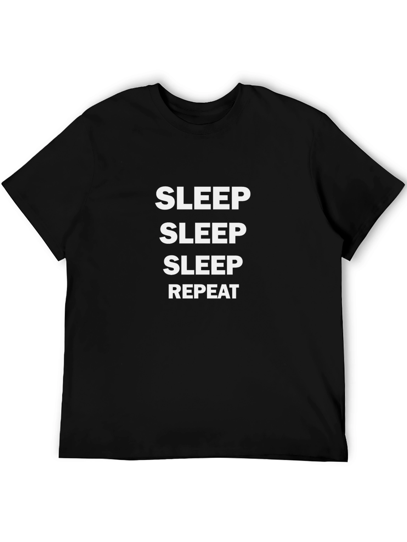 Sleep Repeat Graphic Tee - Black Cotton T-Shirt