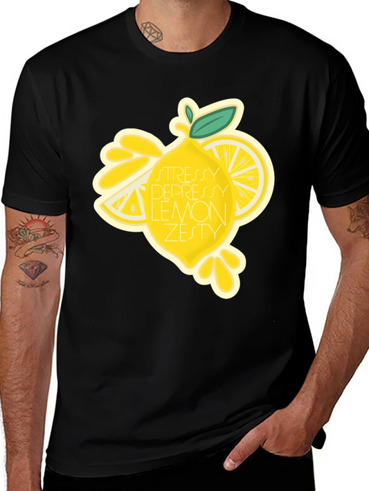 Stressy Depressy Lemon Zesty Black T-Shirt