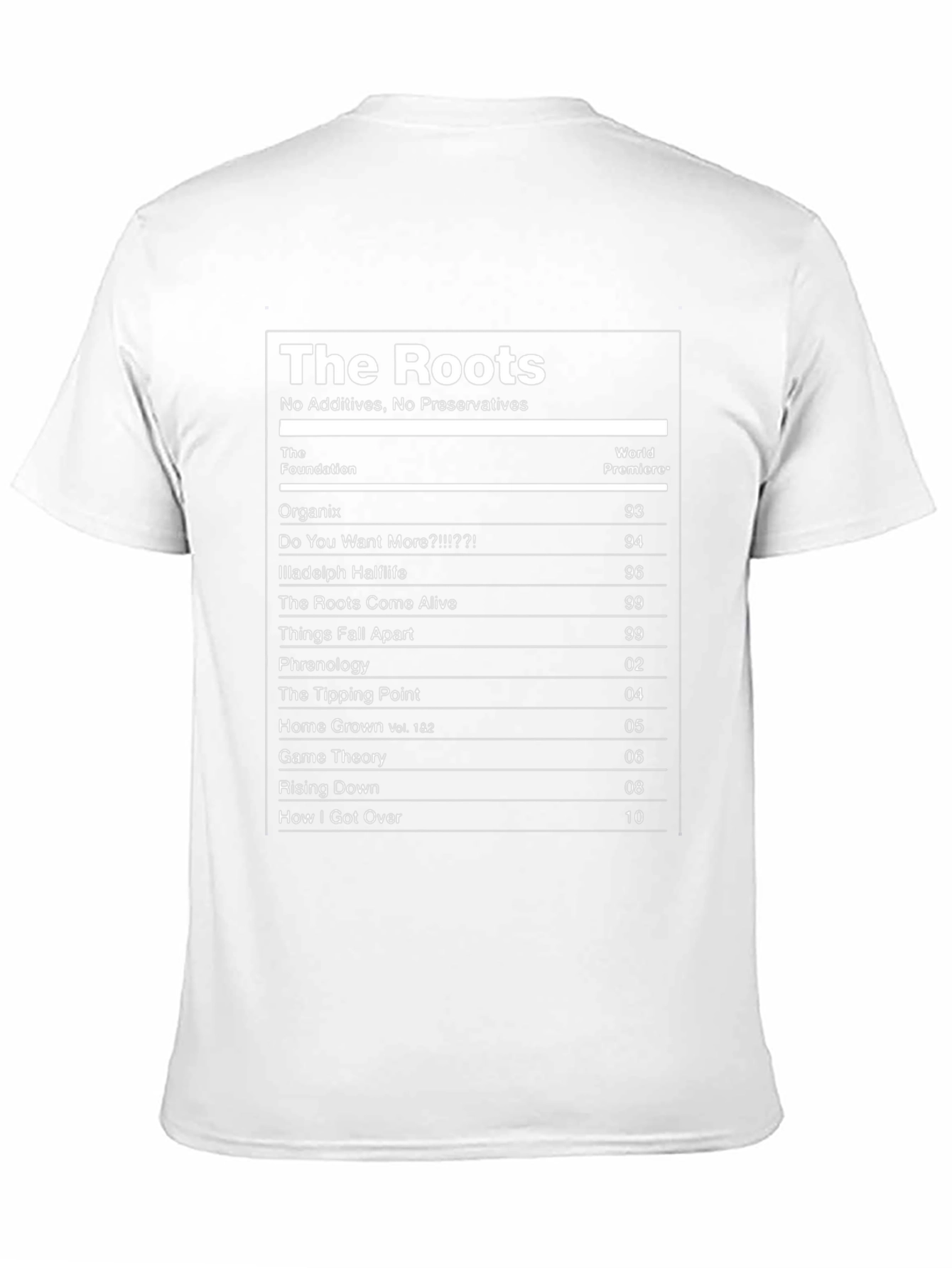 The Roots Album List T-Shirt - Black